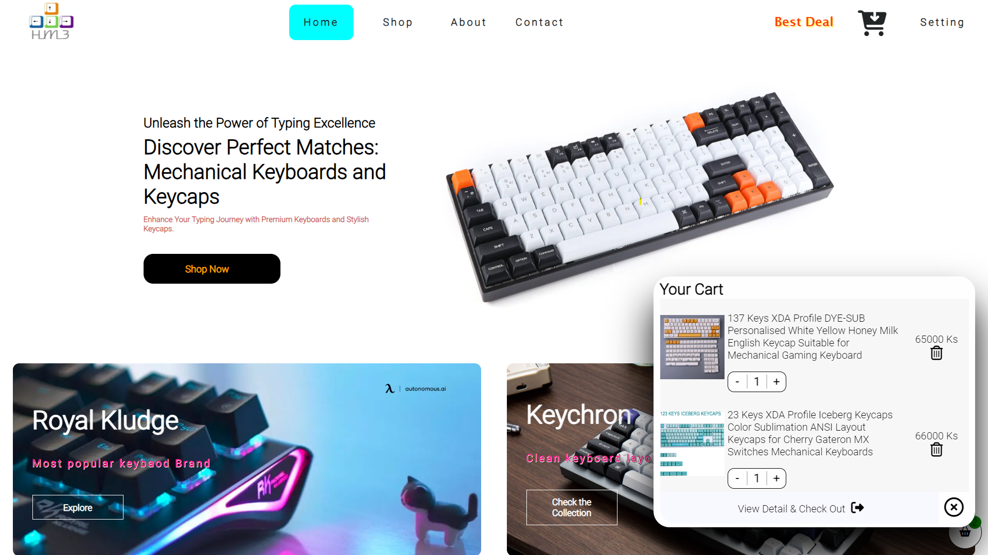 Keyboard Hero (E-commerce website)
