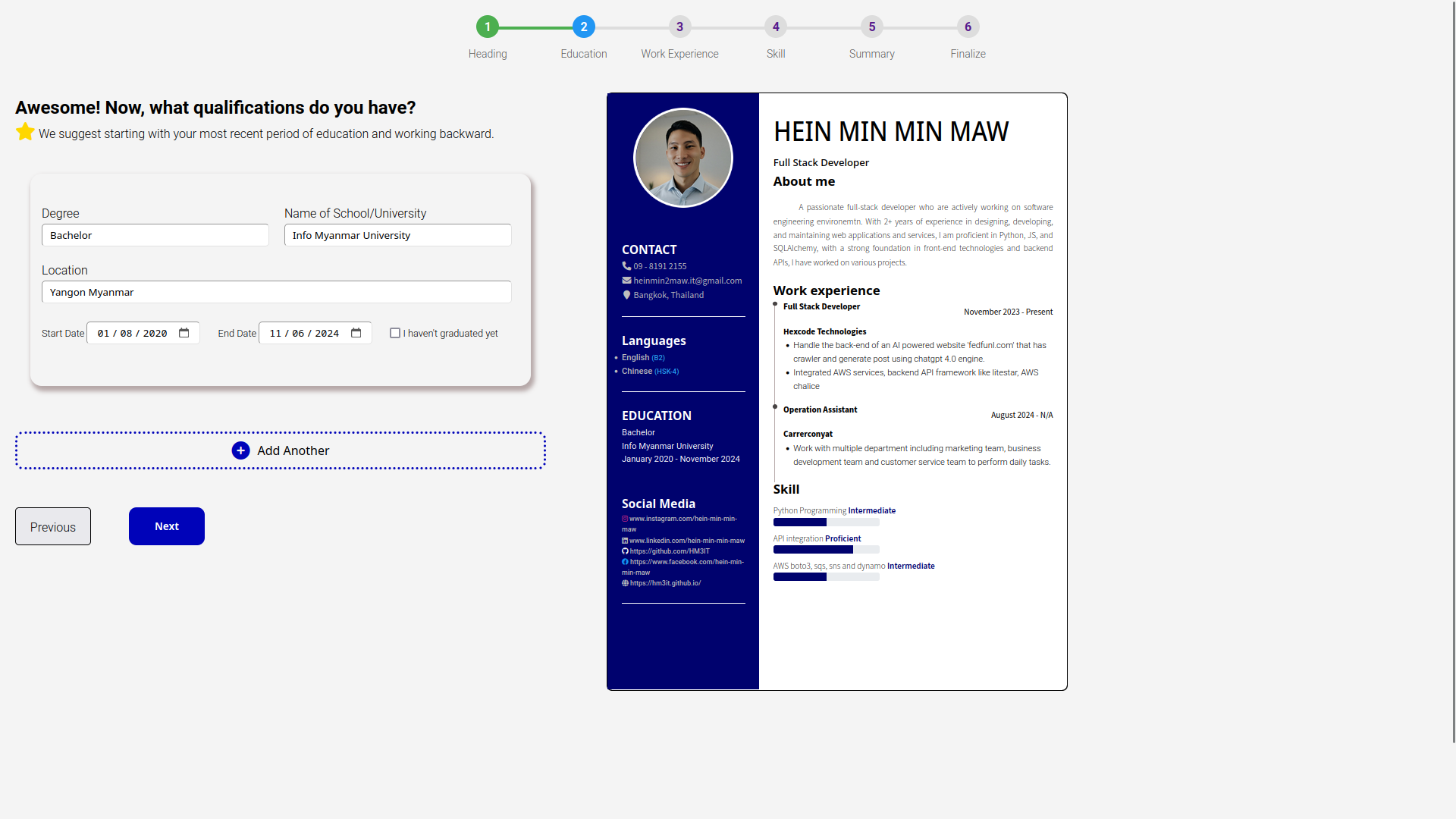 Online Resume Builder